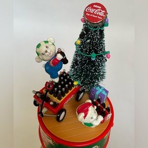 Vintage Coke Mini Action Musical Tree - Deck The Halls - Christmas Decoration